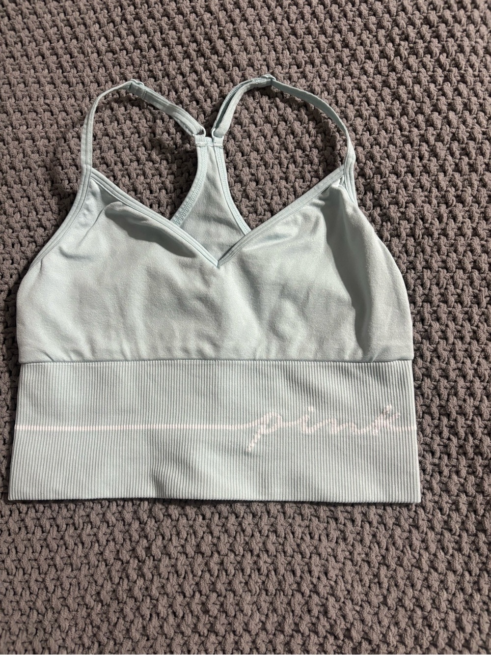 PINK Victoria's Secret Active Light Mint Seamless Racerback Bralette